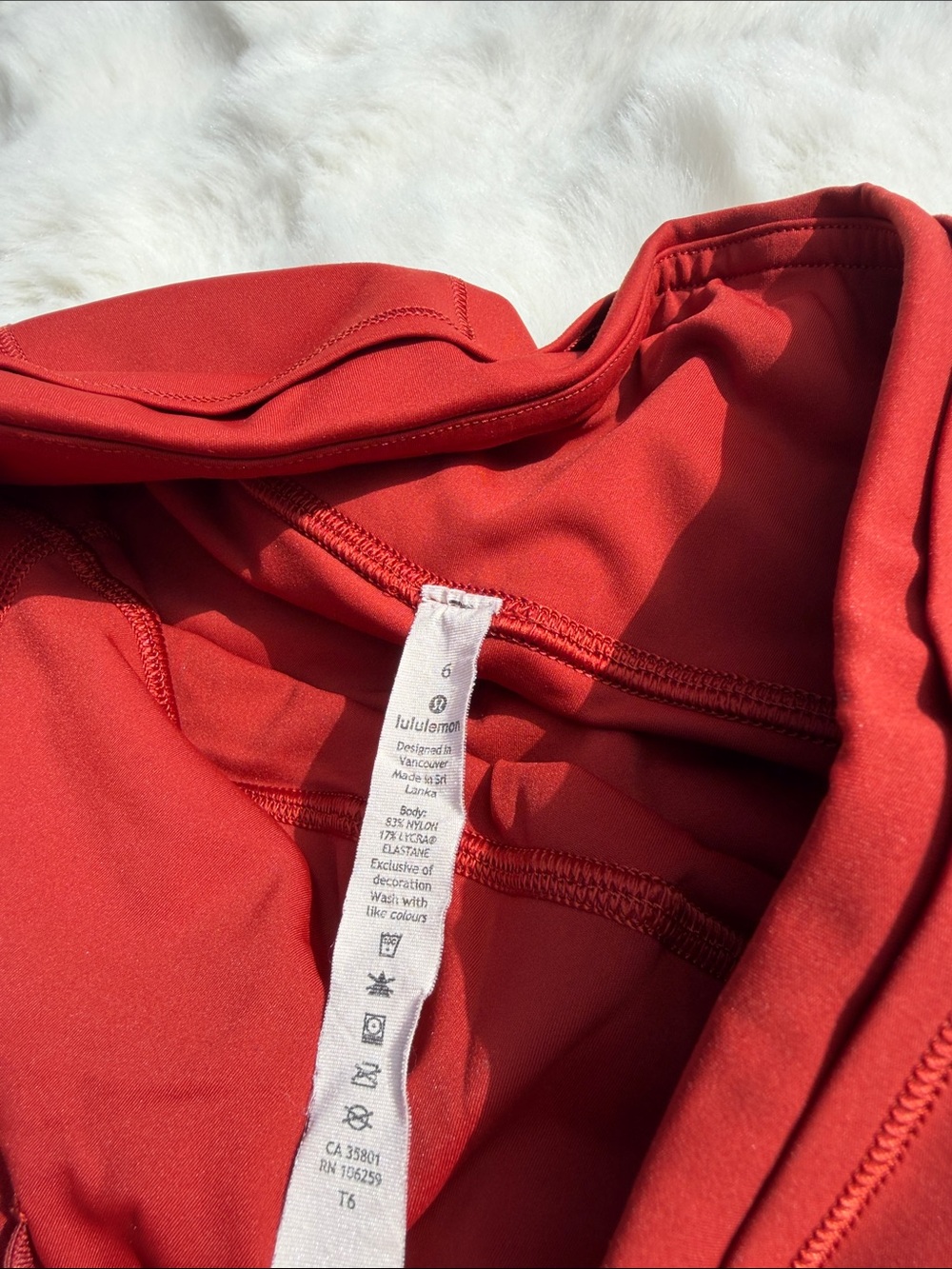Lululemon fast and free tights leggings burnt orange rust color size 6 - Picture 5 of 11
